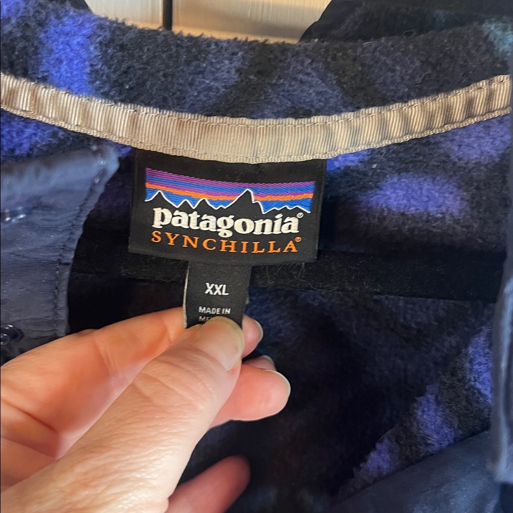 VTG PATAGONIA SYNCHILLA FLEECE BUTTON SNAP PULLOVER MEN'S RARE JACKET AZTEC 2XL - Picture 4 of 10